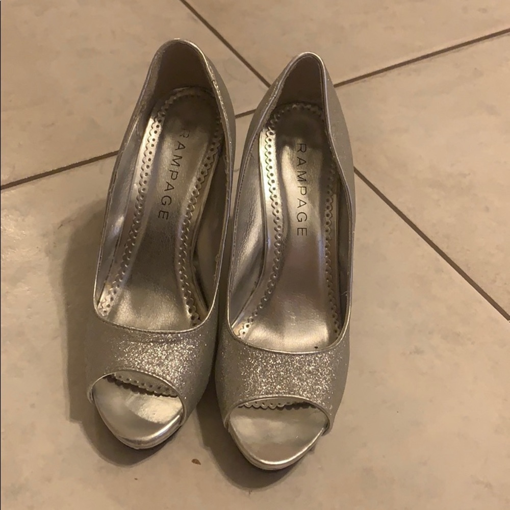 Sparkly silver heels